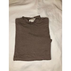 HM Light Taupe Mock Neck Long Sleeve Size Small